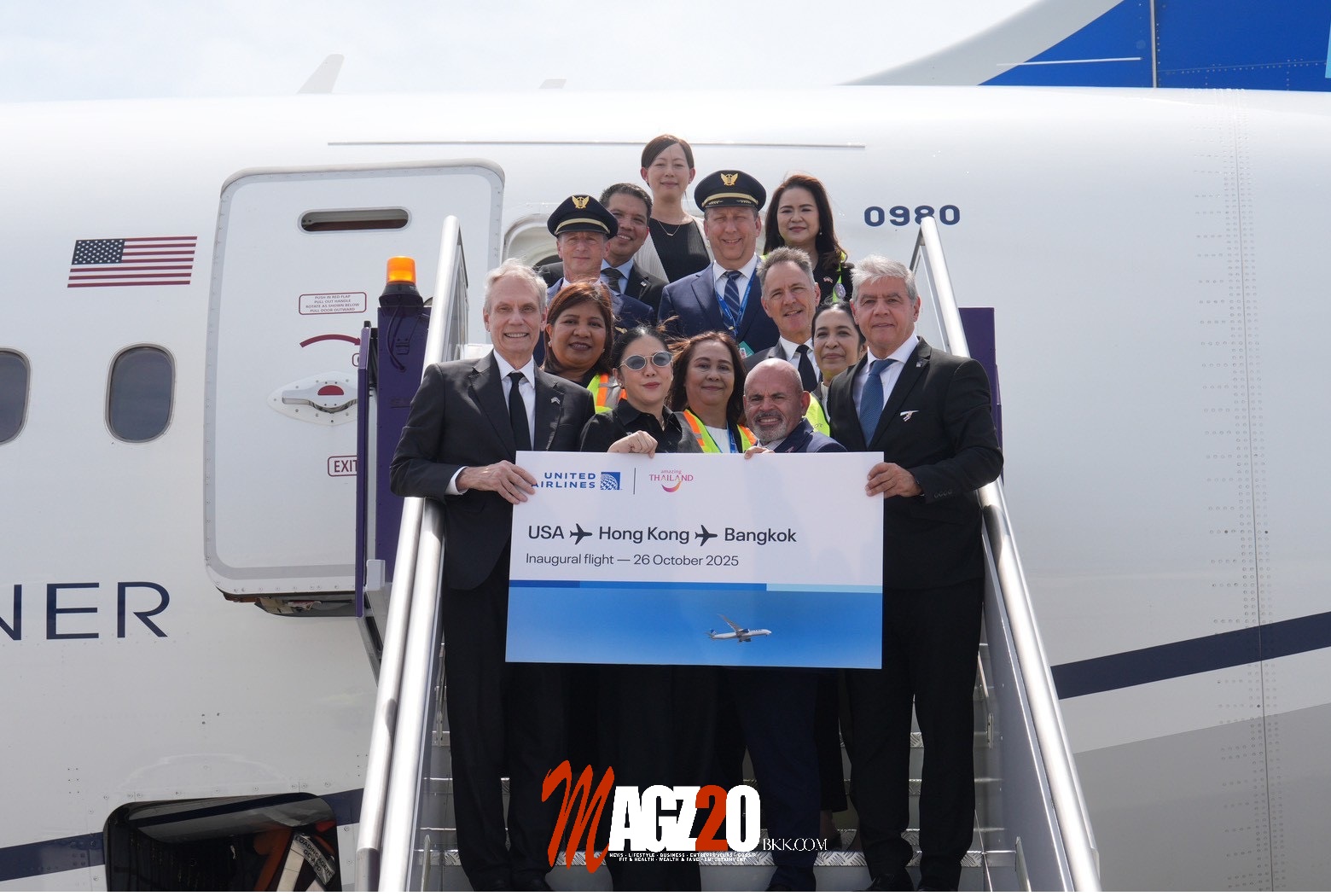 เที่ยวบินปฐมฤกษ์ UA820 ลอสแอนเจลิส–กรุงเทพฯ United Airlines หวนคืนน่านฟ้าไทยรอบ 11 ปี