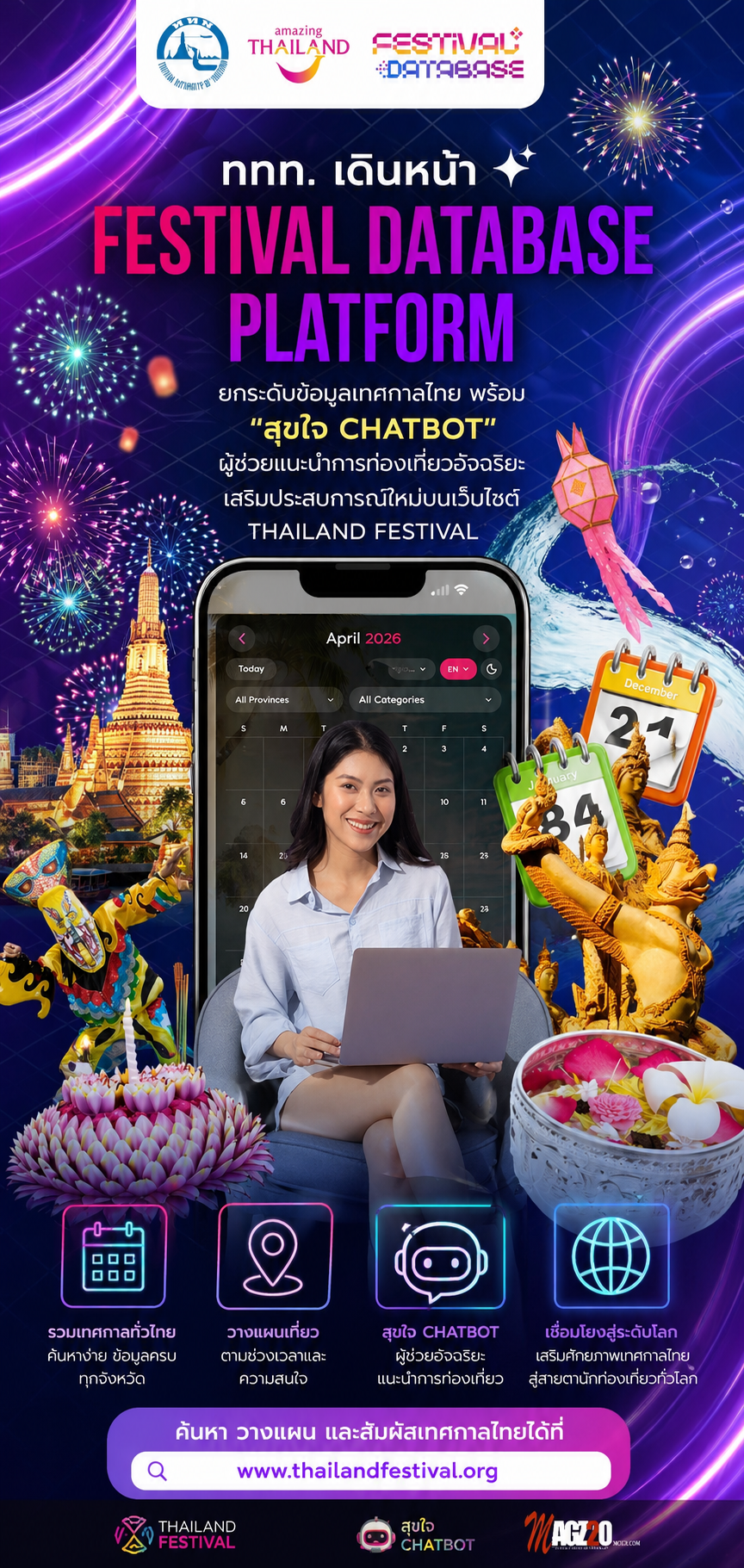 ททท. เดินหน้า “Festival Database Platform” ยกระดับข้อมูลเทศกาลไทย พร้อม “สุขใจ Chatbot”
